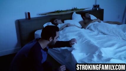 Stepmom fucked by stepson while hubby sleeps nearby
