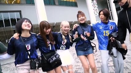 Goal in! Secret Offside with Beautiful Supporters Outside the Stadium! Ver. Miyu & Yumi