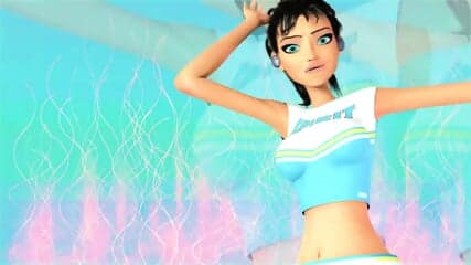 3DGSPOT - Big Titties  Hard Scissoring During Wrestling Fight! ANIMATED SEX!
