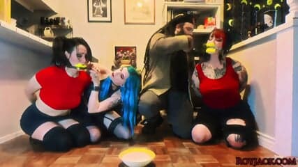 Royjack And Tea Rex Make Slaves Clean Floor