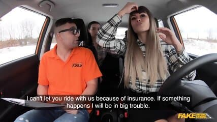 Driving Instructor Fucked By Two Babes