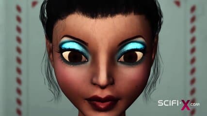 A hot black girl needs a huge cyborg cock in her ass